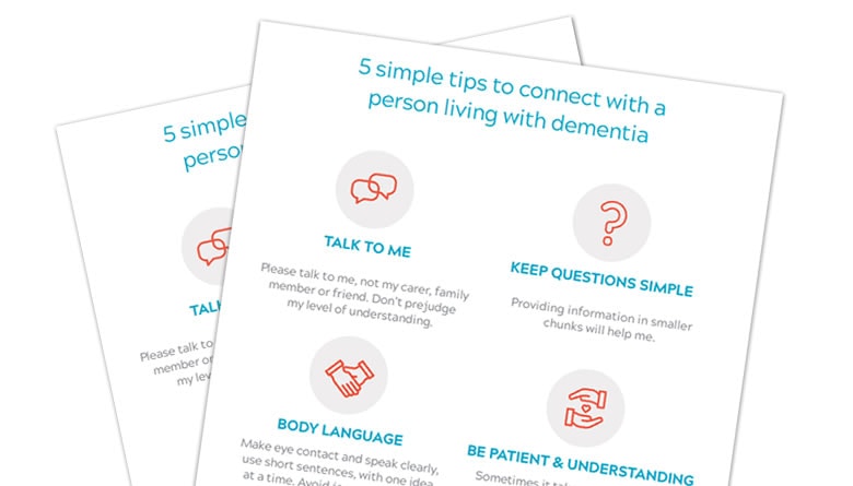 Five Simple Tips to connect with a person living with dementia