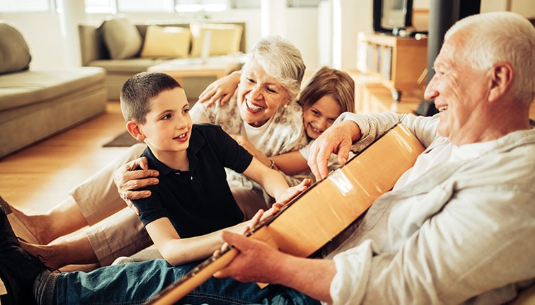 Grandparents enjoying their time with grandchildren